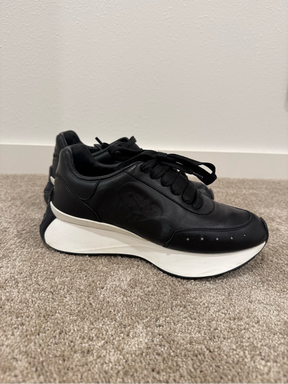 Alexander McQueen Black Leather Sneakers